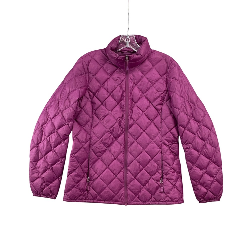 32 Degrees Heat Puffer Jacket Women's M Purple Quilted Down Insulated‎ Full Zip